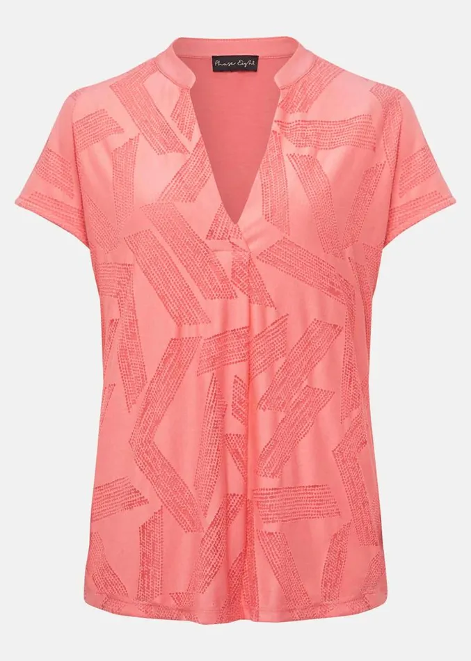 Mylah Burnout Abstract Top Apricot Women Phase Eight Tops and TShirts