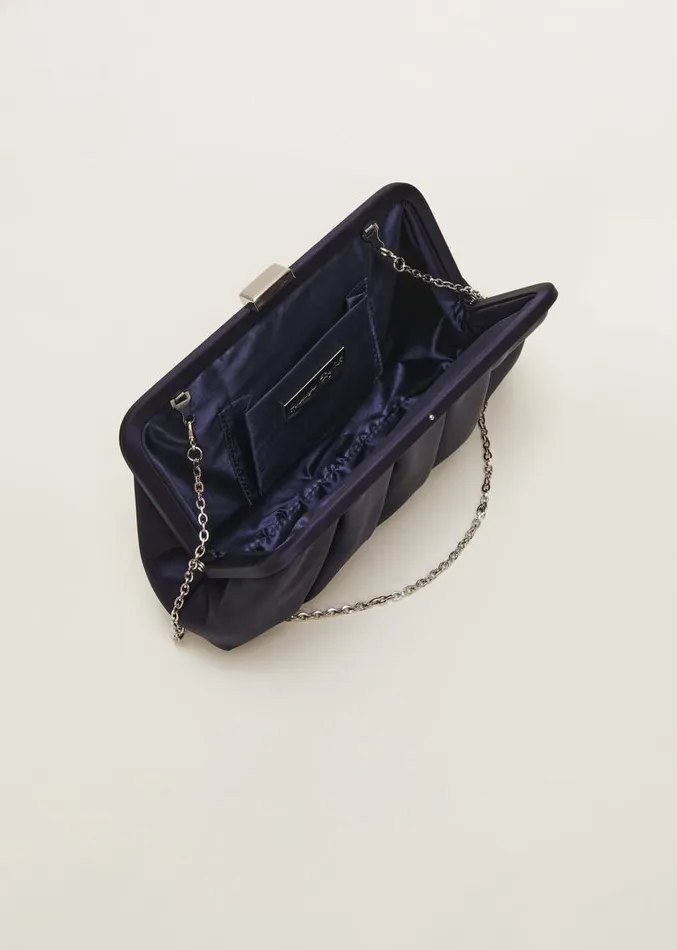 Navy Satin Pleated Clutch Bag French Navy Women Phase Eight Bags and Clutches Navy Satin Pleated Clutch Bag French Navy Women Phase Eight Bags and Clutches