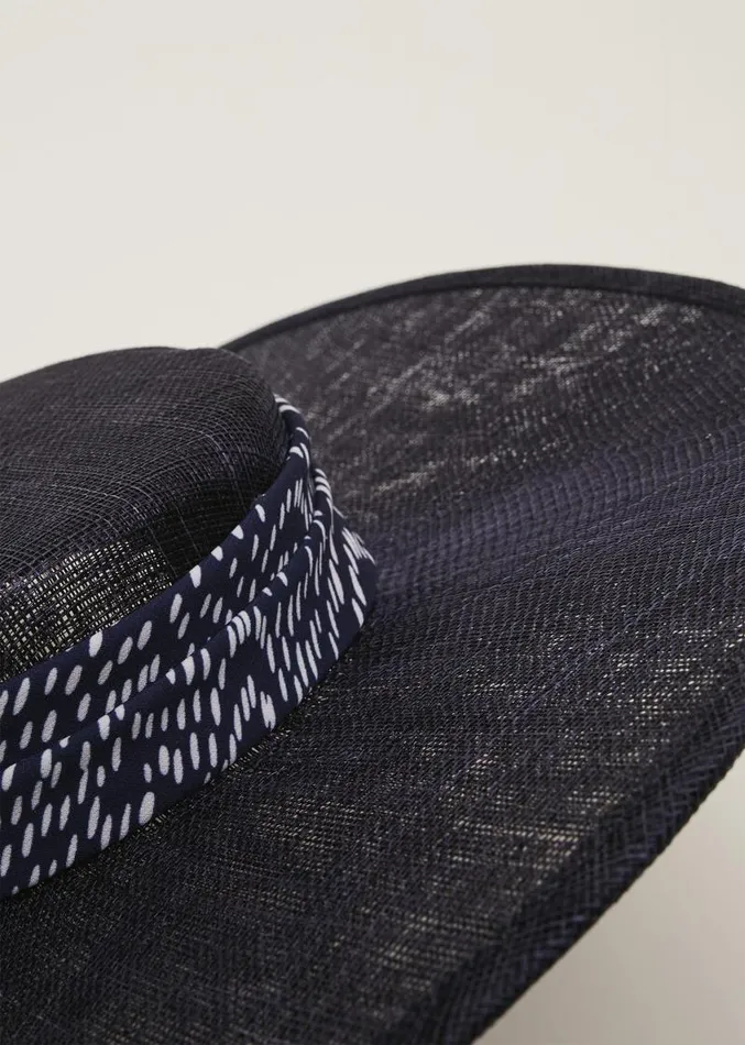 Navy Spotted Trim Boater Fascinator Navy Women Phase Eight Fascinators and Hats Navy Spotted Trim Boater Fascinator Navy Women Phase Eight Fascinators and Hats