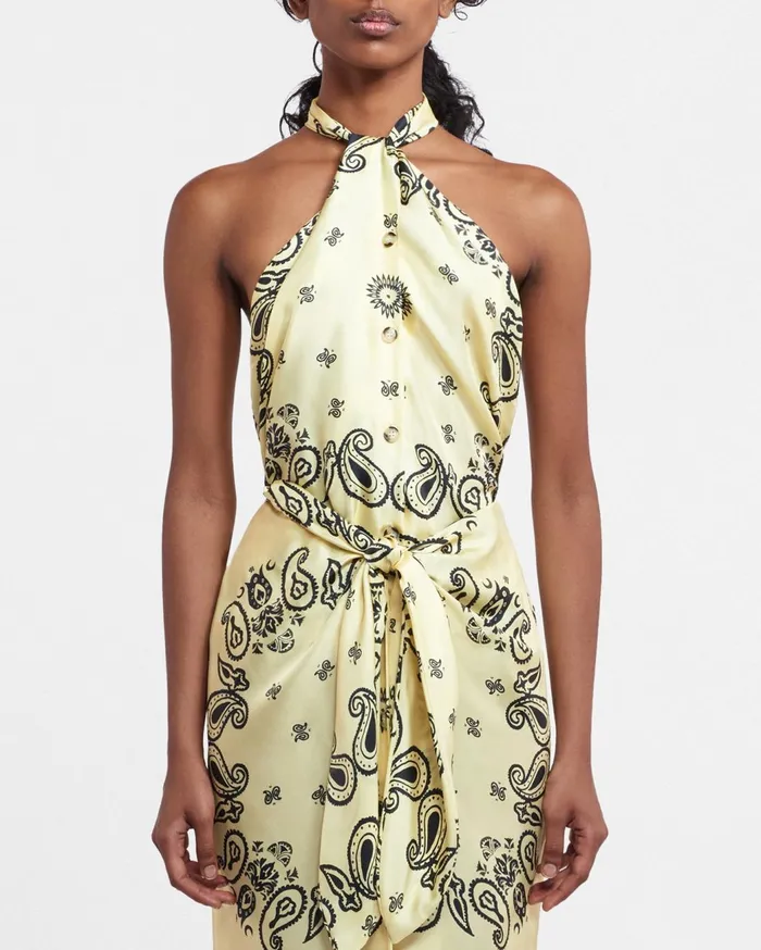 Neline Sale Printed SilkTwill Top Bandana Large Scale Women Nanushka Tops