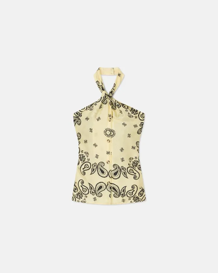 Neline Sale Printed SilkTwill Top Bandana Large Scale Women Nanushka Tops