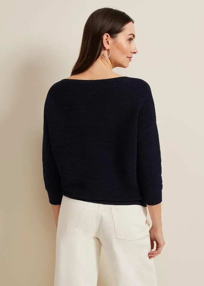 Nellie Ripple Jumper Navy Women Phase Eight Knitwear