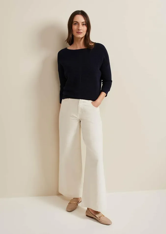 Nellie Ripple Jumper Navy Women Phase Eight Knitwear
