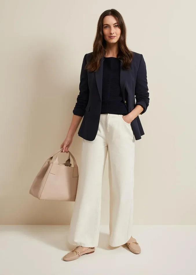 Nellie Ripple Jumper Navy Women Phase Eight Knitwear