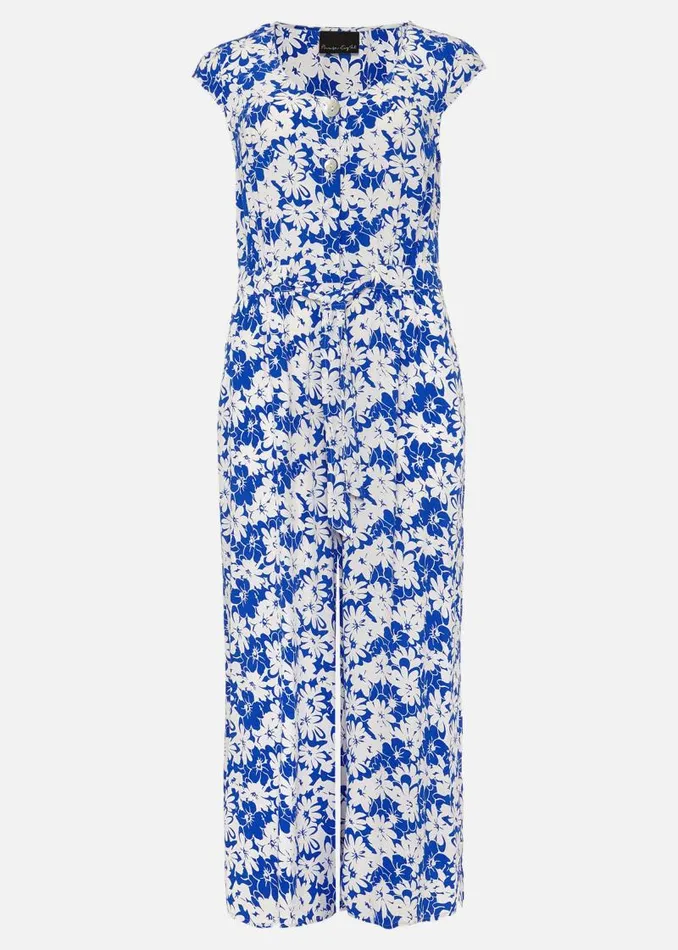 Nerissa Floral Wide Leg Jumpsuit Bluewhite Women Phase Eight Dresses