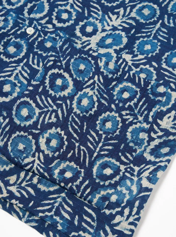 Nightwear Men Universal Works Universal Works Short Pyjama Set In Indigo Hand Block Print