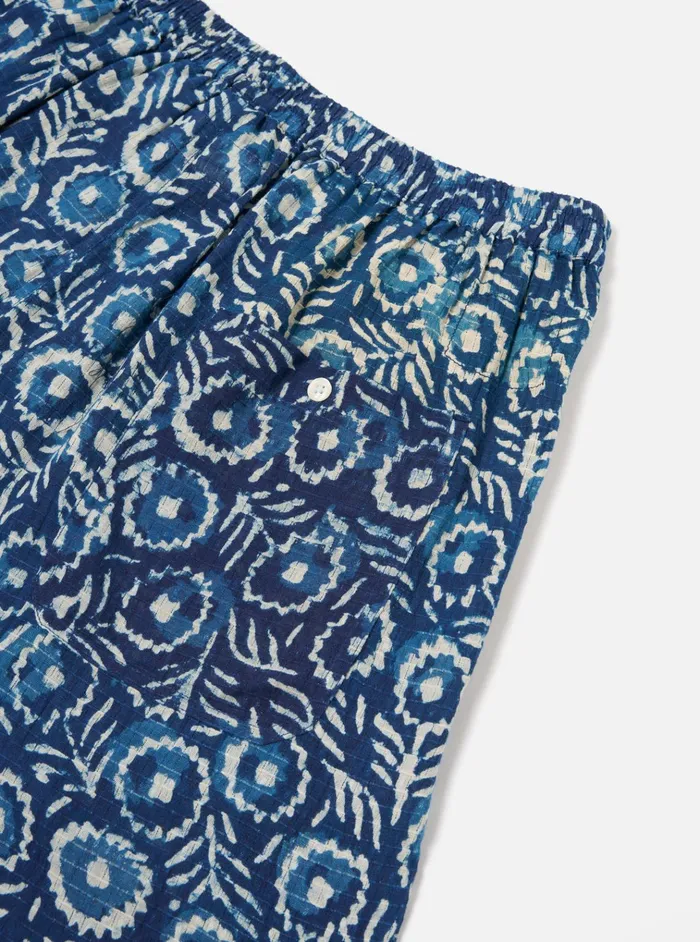 Nightwear Men Universal Works Universal Works Short Pyjama Set In Indigo Hand Block Print