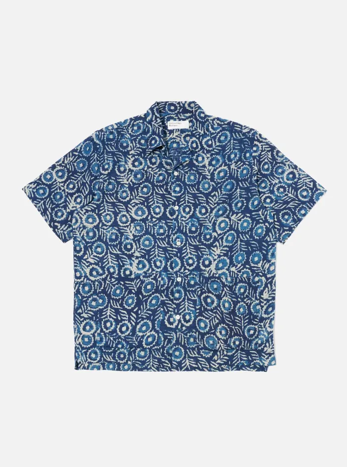 Nightwear Men Universal Works Universal Works Short Pyjama Set In Indigo Hand Block Print