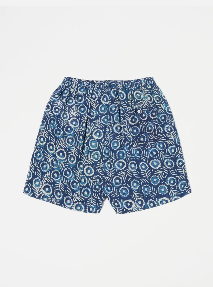 Nightwear Men Universal Works Universal Works Short Pyjama Set In Indigo Hand Block Print