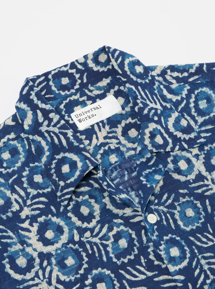 Nightwear Men Universal Works Universal Works Short Pyjama Set In Indigo Hand Block Print