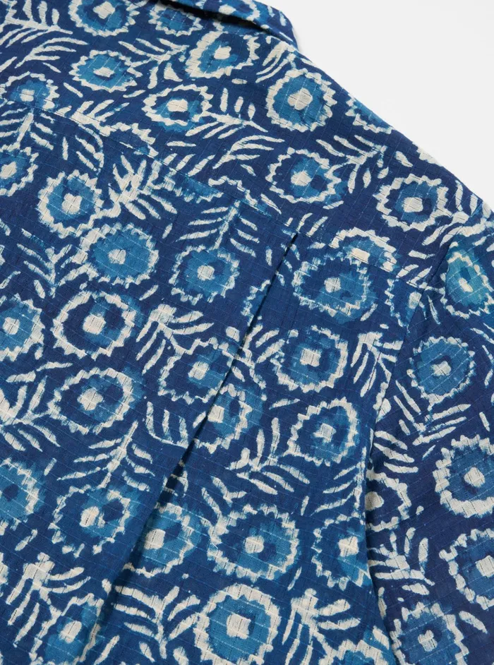 Nightwear Men Universal Works Universal Works Short Pyjama Set In Indigo Hand Block Print