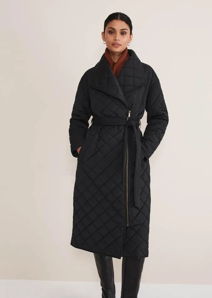 Nila Quilted Puffer Coat Black Women Phase Eight Coats
