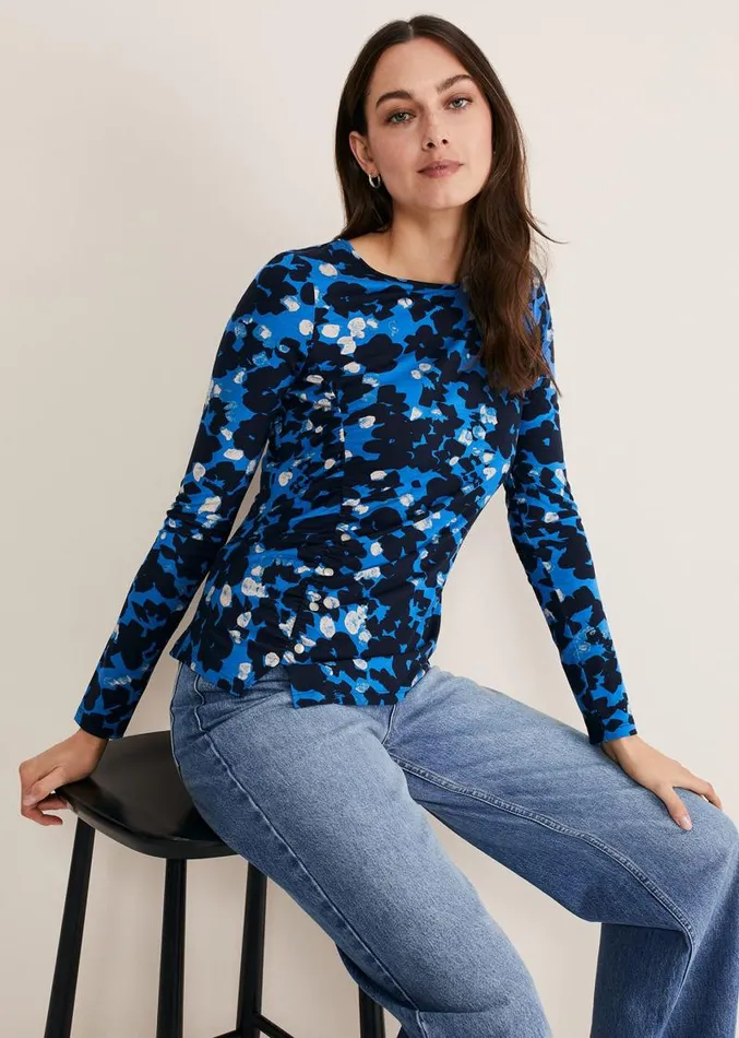 Niya Floral Print Top Bluemulti Women Phase Eight Tops and TShirts