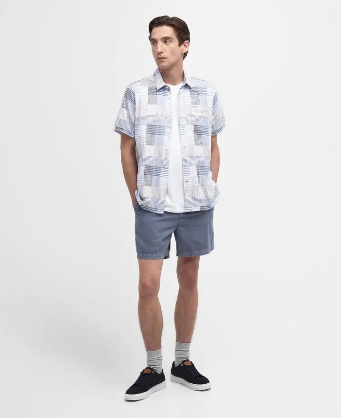 Oakshore Regular ShortSleeved Shirt Sky Men Barbour Shirts