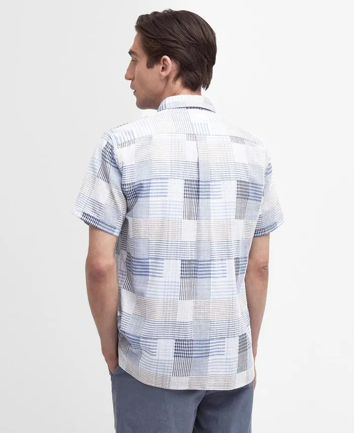 Oakshore Regular ShortSleeved Shirt Sky Men Barbour Shirts