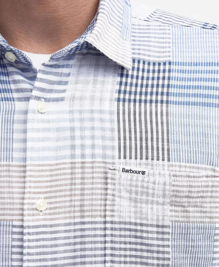 Oakshore Regular ShortSleeved Shirt Sky Men Barbour Shirts