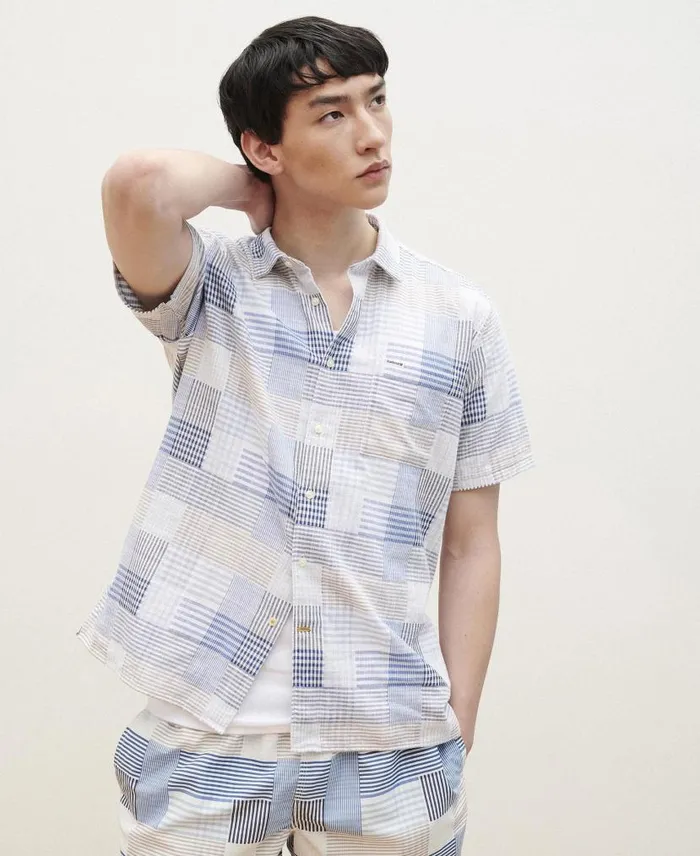 Oakshore Regular ShortSleeved Shirt Sky Men Barbour Shirts