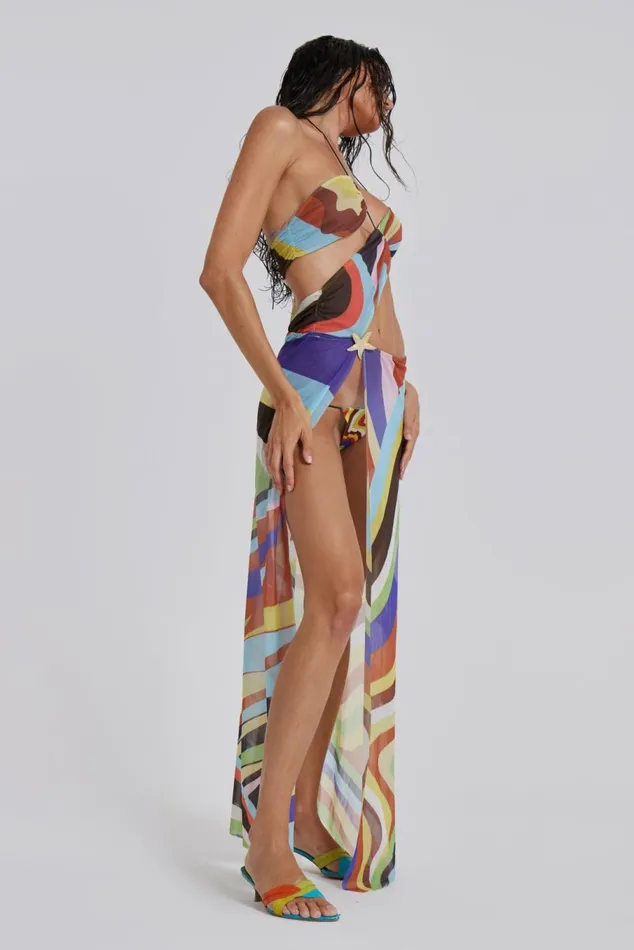 Oliana Draped Maxi Dress Multi Women Jaded London Beach Cover Ups