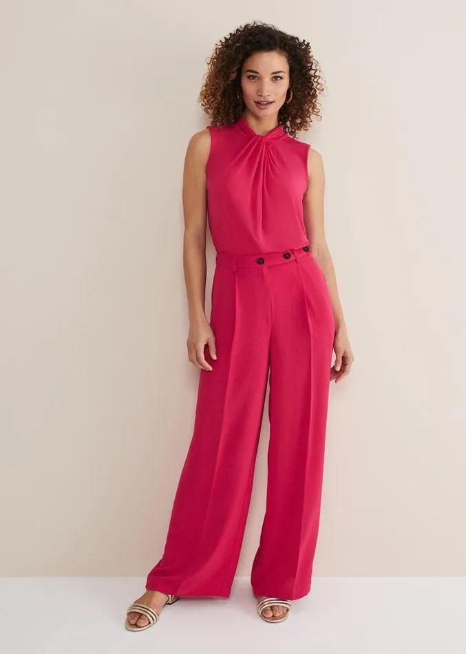 Opal Wide Leg Trousers Raspberry Women Phase Eight Trousers