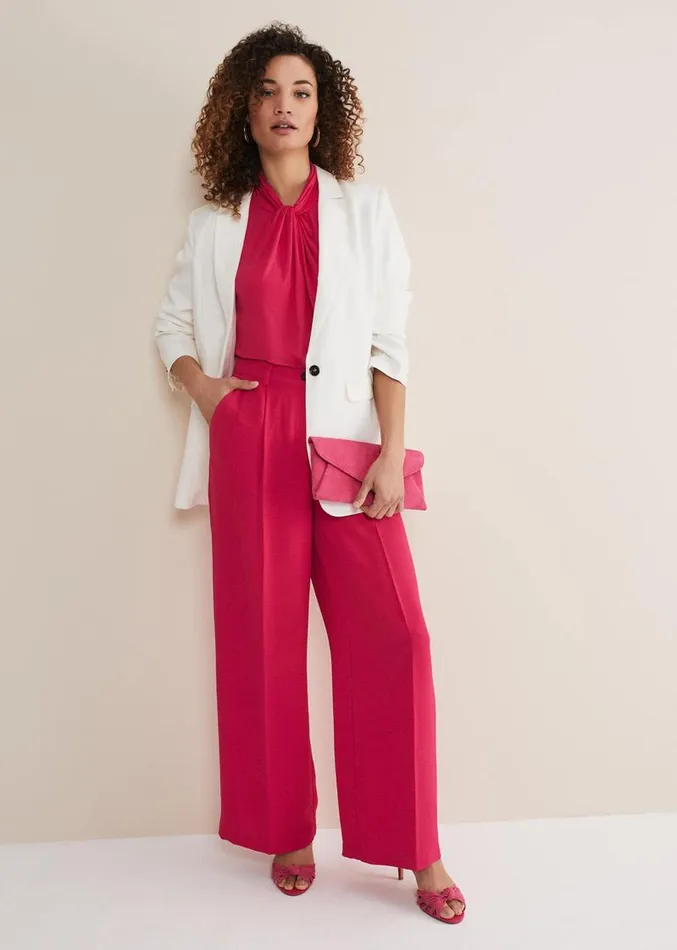Opal Wide Leg Trousers Raspberry Women Phase Eight Trousers