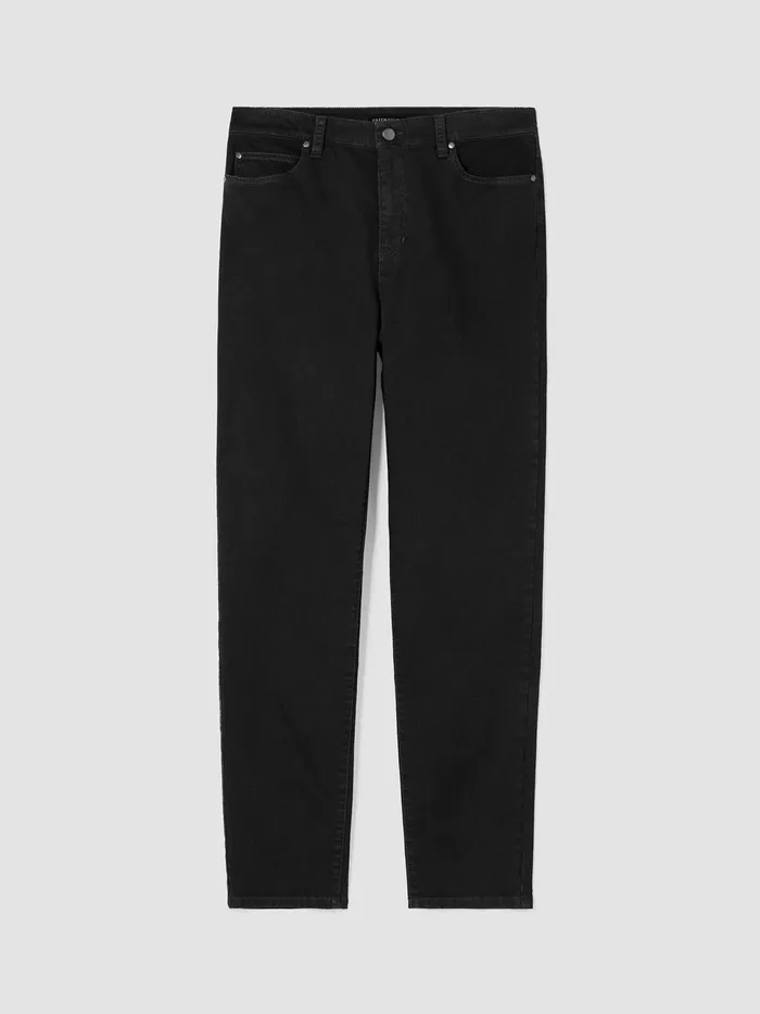 Organic Cotton Denim Slim Jean Black Women Eileen Fisher Pants Shorts and Jumpsuits