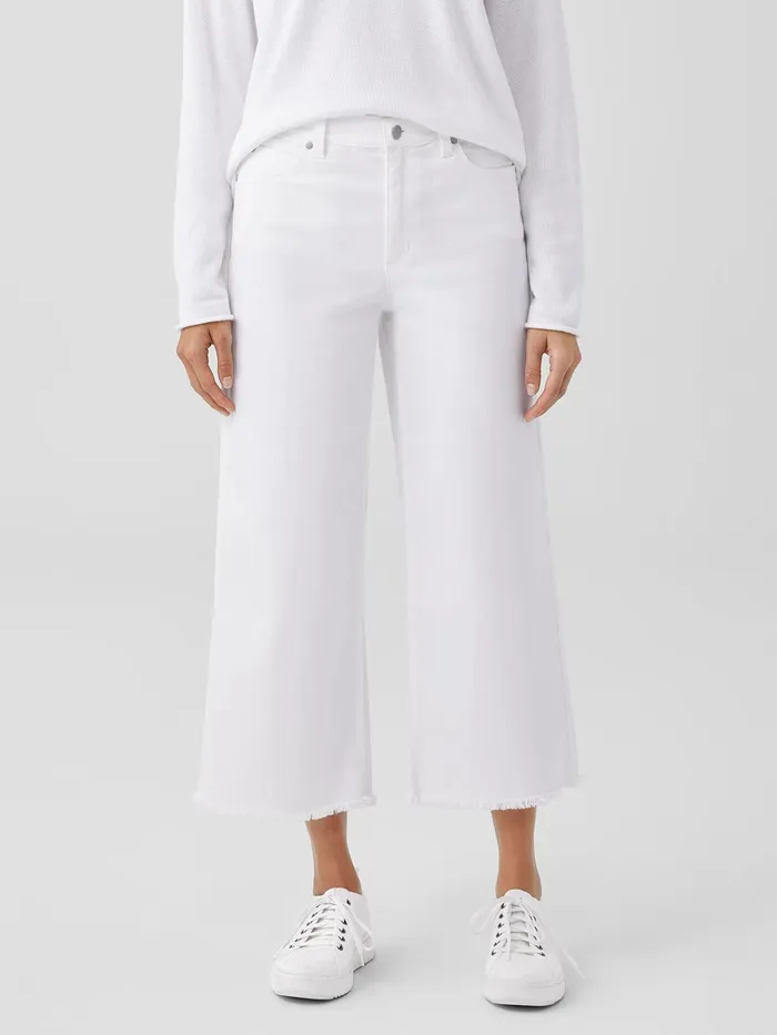Organic Cotton Denim WideLeg Jean White Women Eileen Fisher Denim