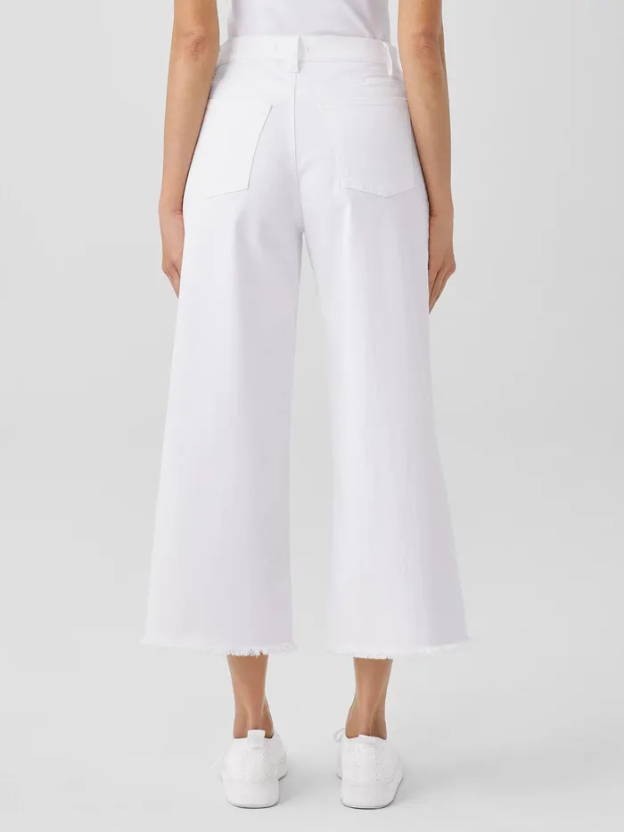 Organic Cotton Denim WideLeg Jean White Women Eileen Fisher Denim