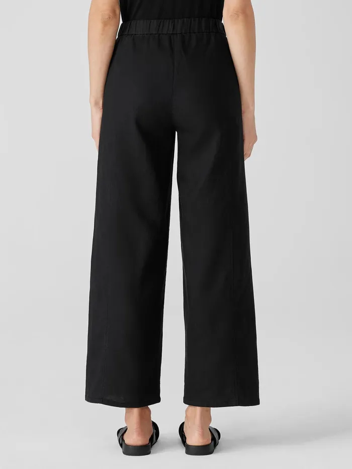 Organic Linen Wide Trouser Pant Black Women Eileen Fisher Pants Shorts and Jumpsuits
