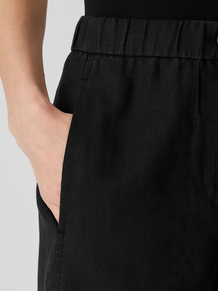 Organic Linen Wide Trouser Pant Black Women Eileen Fisher Pants Shorts and Jumpsuits