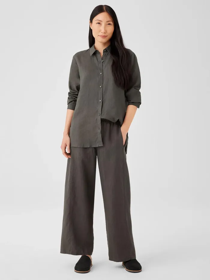 Organic Linen Wide Trouser Pant Grove Women Eileen Fisher Pants Shorts and Jumpsuits