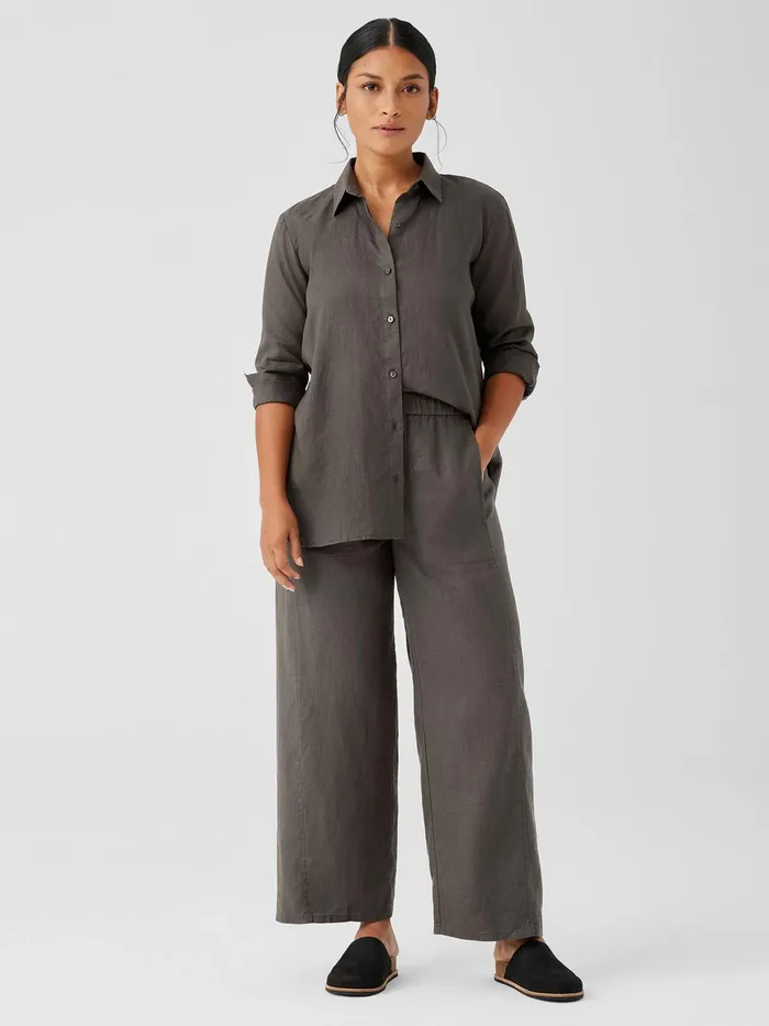Organic Linen Wide Trouser Pant Grove Women Eileen Fisher Pants Shorts and Jumpsuits
