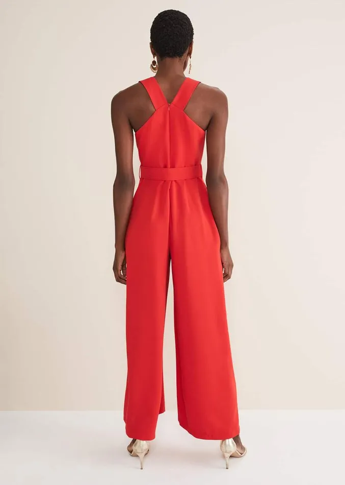 Orla Twist Neck Jumpsuit Fire Women Phase Eight Dresses