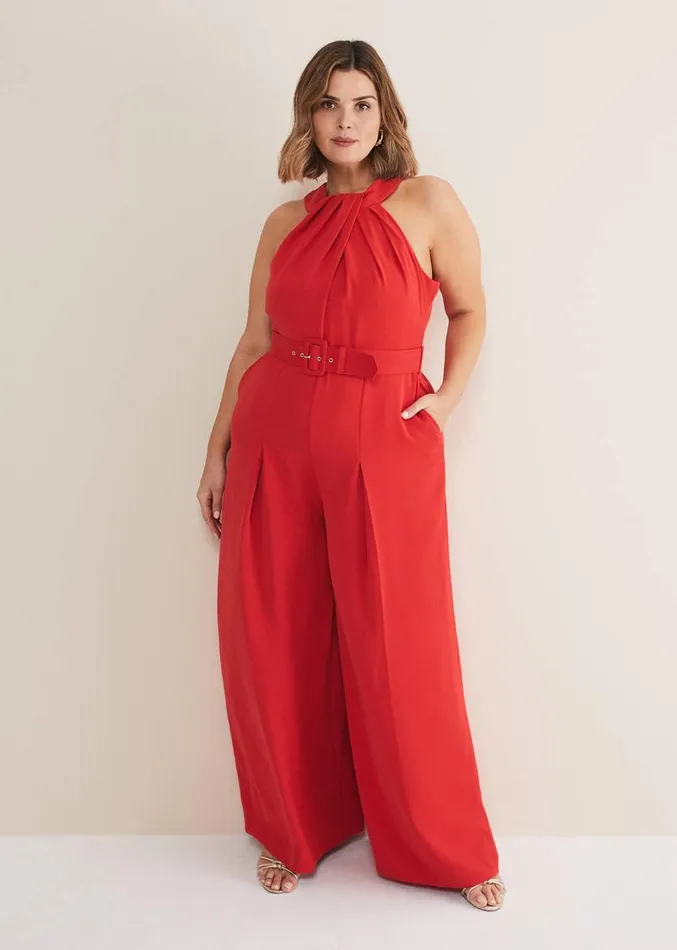 Orla Twist Neck Jumpsuit Fire Women Phase Eight Dresses