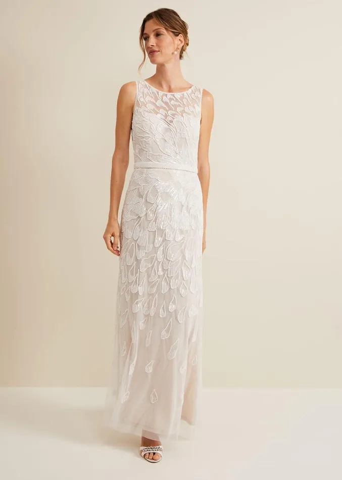 Ottilie Beaded Maxi Wedding Dress Ivory Women Phase Eight Dresses