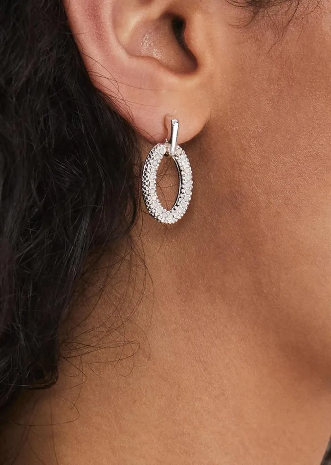 Oval Stone Drop Earring Ivory Women Phase Eight Jewellery