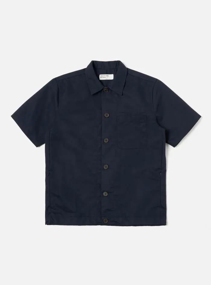Overshirts Men Universal Works Universal Works Tech Overshirt In Navy Brushed Polytech