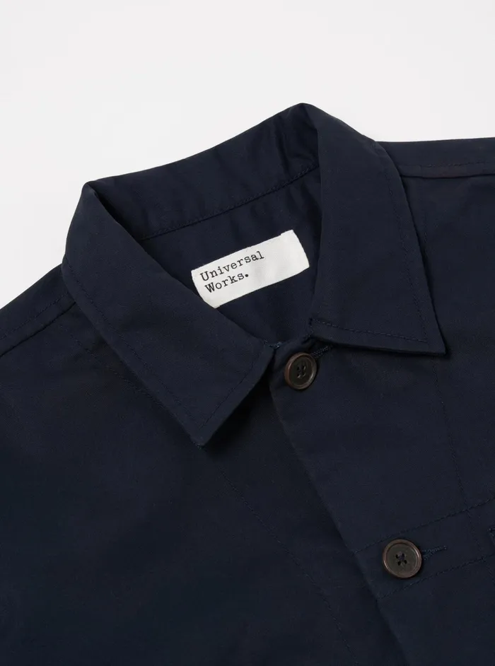 Overshirts Men Universal Works Universal Works Tech Overshirt In Navy Brushed Polytech