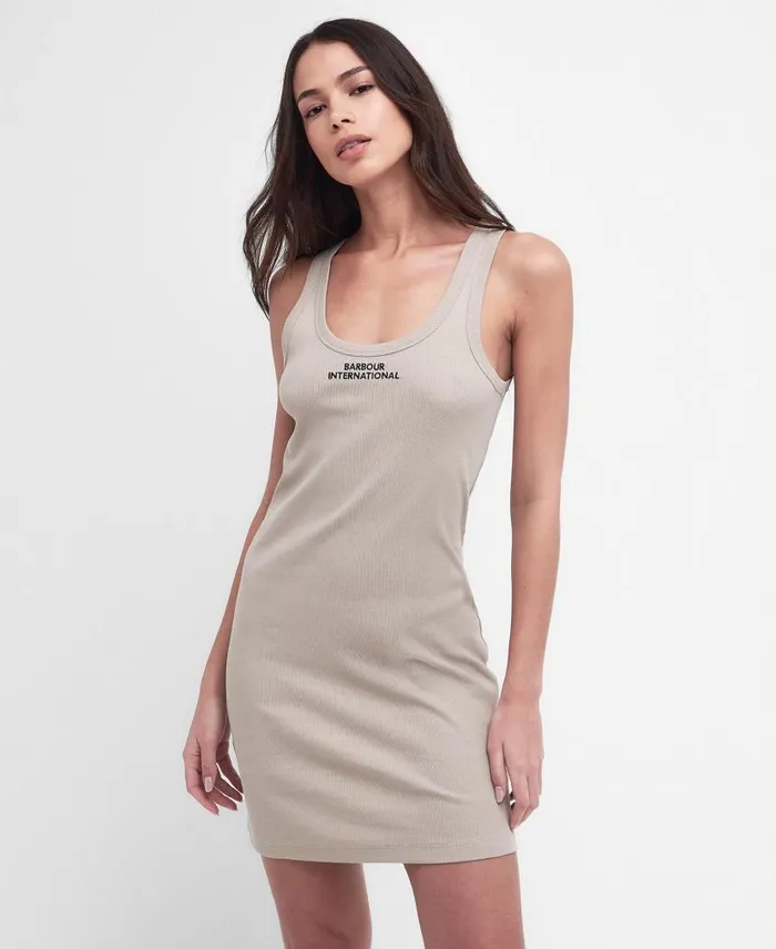 Ozanne Mini Dress Oat Women Barbour Dresses and Skirts