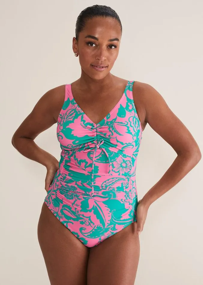 Paisley Printed Swimsuit Greenpink Women Phase Eight Swimwear