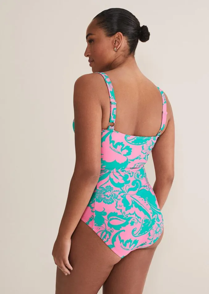 Paisley Printed Swimsuit Greenpink Women Phase Eight Swimwear