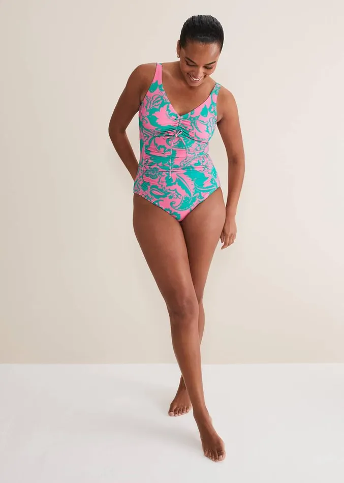 Paisley Printed Swimsuit Greenpink Women Phase Eight Swimwear