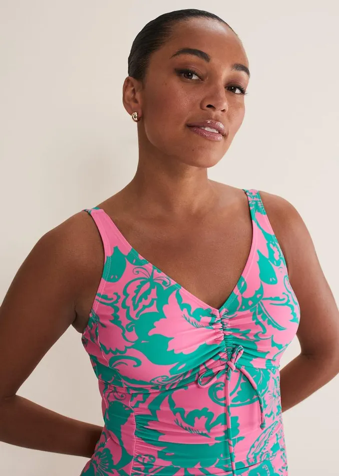 Paisley Printed Swimsuit Greenpink Women Phase Eight Swimwear