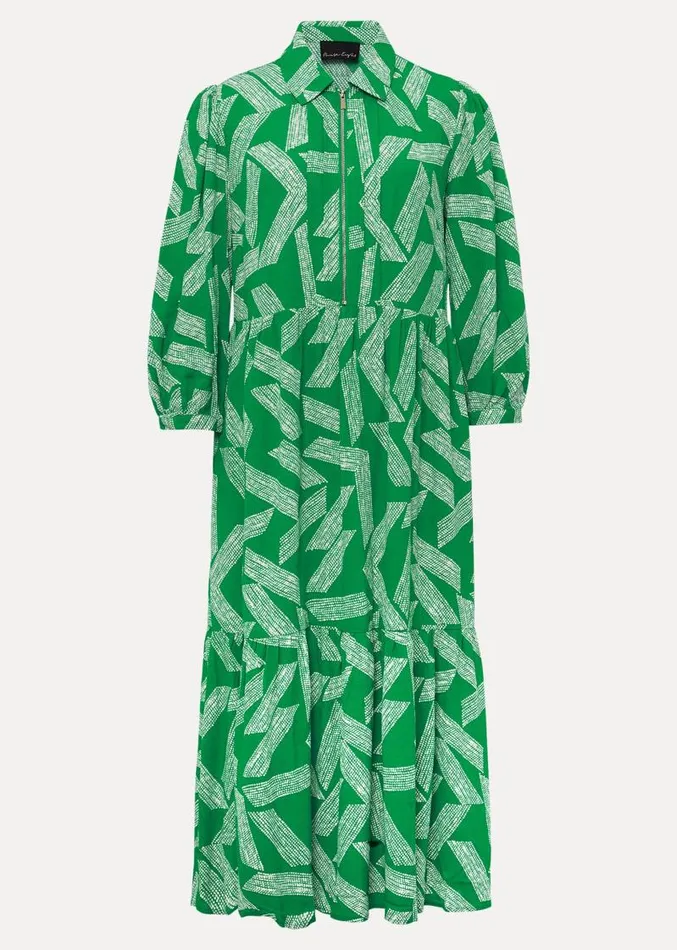 Penele Abstract Midi Dress Green Women Phase Eight Dresses