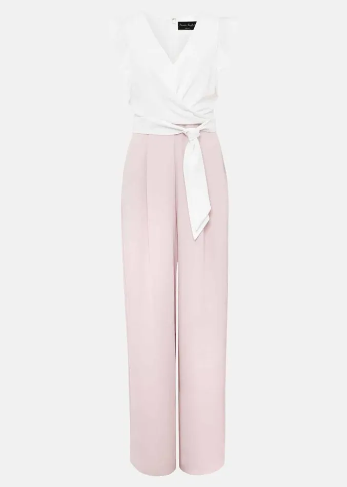 Petite Ayla Ruffle Jumpsuit Pink Women Phase Eight Dresses