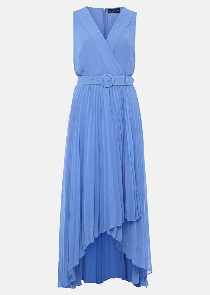 Petite Brianna Pleated Midaxi Dress Cornflower Women Phase Eight Dresses