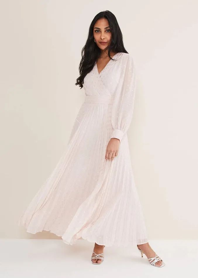 Petite Carmen Fil Coupe Maxi Dress Antique Rose Women Phase Eight Dresses