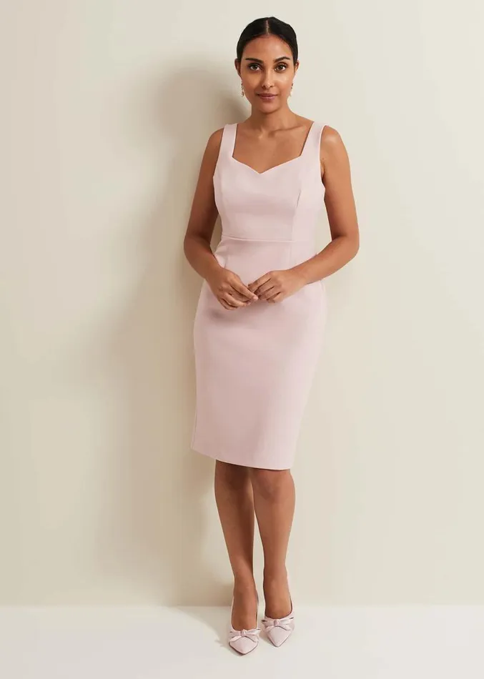 Petite Daisy Lace Midi Dress Pale Pink Women Phase Eight Dresses