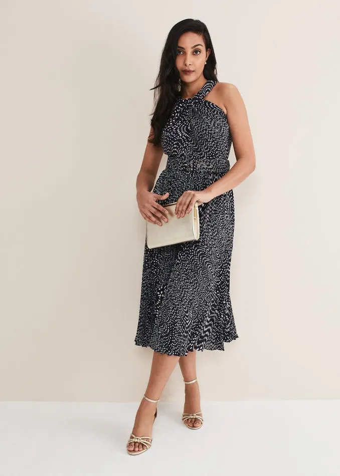 Petite Elsie Spot Dress Navyivory Women Phase Eight Dresses