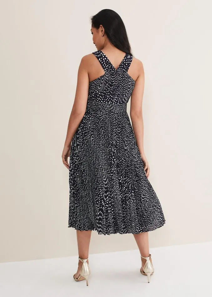 Petite Elsie Spot Dress Navyivory Women Phase Eight Dresses