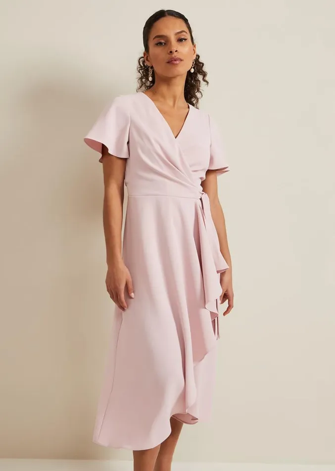 Petite Julissa Frill Wrap Dress Antique Rose Women Phase Eight Dresses